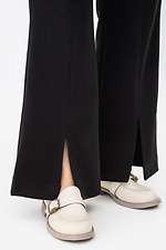 Теплые брюки прямого кроя TESSA черного цвета с разрезами снизу Garne 3042123 фото №5