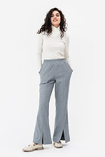 Теплые брюки прямого кроя TESSA серого цвета с разрезами снизу Garne 3042124 фото №2