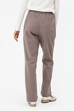 Теплые брюки прямого кроя TESSA бежевого цвета с разрезами снизу Garne 3042125 фото №6