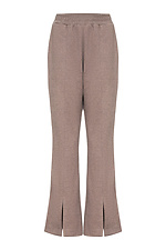 Теплые брюки прямого кроя TESSA бежевого цвета с разрезами снизу Garne 3042125 фото №7
