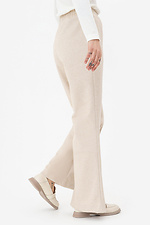 Теплые брюки прямого кроя TESSA молочного цвета с разрезами снизу Garne 3042126 фото №5