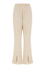 Теплые брюки прямого кроя TESSA молочного цвета с разрезами снизу Garne 3042126 фото №10