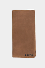 Великий коричневий гаманець унісекс із натуральної шкіри без магніту Garne 3300126 фото №1