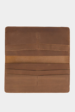 Великий коричневий гаманець унісекс із натуральної шкіри без магніту Garne 3300126 фото №3