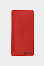 Большой красный кошелек унисекс из натуральной кожи без магнита Garne 3300128 фото №1
