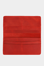 Большой красный кошелек унисекс из натуральной кожи без магнита Garne 3300128 фото №3