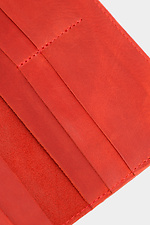 Большой красный кошелек унисекс из натуральной кожи без магнита Garne 3300128 фото №4