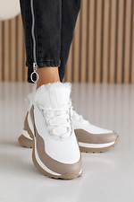 Жіночі кросівки шкіряні зимові білі  2505133 фото №5