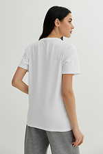 Жіноча біла бавовняна футболка з патріотичним принтом Garne 9000133 фото №3