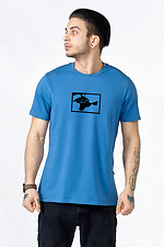 Мужская патриотическая футболка из синего хлопка GEN 9001135 фото №1