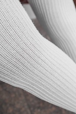 Белые вязаные чулки с узором рубчик M-SOCKS 2040136 фото №14