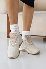 Жіночі кросівки шкіряні зимові молочні  2505137 фото №1