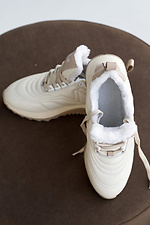 Жіночі кросівки шкіряні зимові молочні  2505137 фото №4