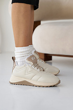 Жіночі кросівки шкіряні зимові молочні  2505137 фото №5