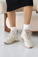 Жіночі кросівки шкіряні зимові молочні  2505137 фото №8