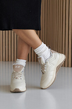 Жіночі кросівки шкіряні зимові молочні  2505137 фото №11