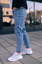Голубые джинсы мом стрейчевые весенние  4009139 фото №6