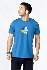 Чоловіча патріотична футболка з синьої бавовни GEN 9001139 фото №1