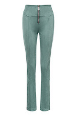 Высокие замшевые штаны EMBER мятного цвета с молнией Garne 3042141 фото №8