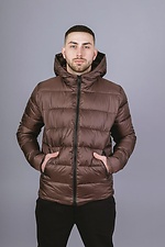 Демисезонная стеганная куртка для мужчин в коричневом цвете VDLK 8031141 фото №1