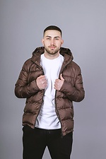 Демісезонна стьобана куртка для чоловіків у коричневому кольорі VDLK 8031141 фото №6