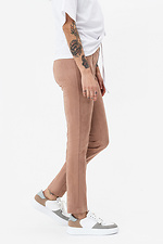 Высокие замшевые брюки EMBER бежевого цвета с молнией Garne 3042142 фото №5