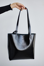 Женская сумка шоппер из натуральной кожи черного цвета Garne 3300143 фото №2