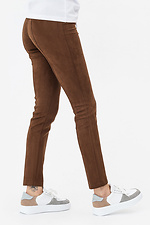 Високі замшеві штани EMBER коричневого кольору з блискавкою Garne 3042144 фото №5