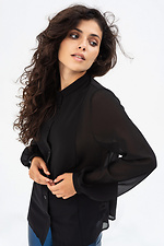 Шифонова блуза VICKY чорного кольору Garne 3041145 фото №4