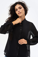 Шифонова блуза VICKY чорного кольору Garne 3041145 фото №5