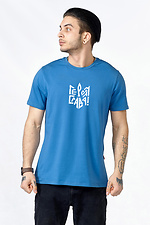 Чоловіча патріотична футболка з синьої бавовни GEN 9001146 фото №1