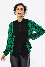 Шифоновая блуза VICKY в цветочный принт зеленого цвета. Garne 3041147 фото №1