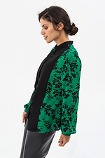 Шифоновая блуза VICKY в цветочный принт зеленого цвета. Garne 3041147 фото №3