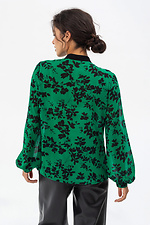 Шифоновая блуза VICKY в цветочный принт зеленого цвета. Garne 3041147 фото №4