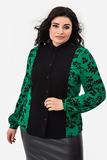 Шифоновая блуза VICKY в цветочный принт зеленого цвета. Garne 3041147 фото №8