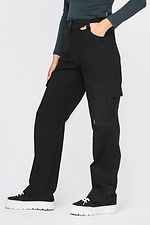 Штаны-карго с накладными карманами черного цвета Garne 3041158 фото №2