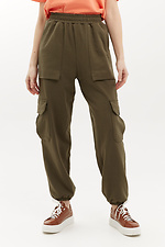Трикотажные штаны джоггеры GRET с большими карманами и манжетами Garne 3040163 фото №1