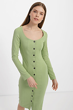 Зеленое облегающее платье REMA с широким вырезом горловины Garne 3040166 фото №2