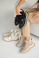 Женские ботинки кожаные зимние бежевые  2505168 фото №3