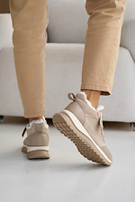 Женские ботинки кожаные зимние бежевые  2505168 фото №8
