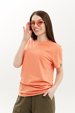 Базовая хлопковая футболка LUXURY-W оранжевого цвета Garne 3040173 фото №1