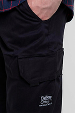 Чорні котонові штани-карго з бічними кишенями Custom Wear 8025175 фото №3