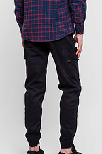 Чорні котонові штани-карго з бічними кишенями Custom Wear 8025175 фото №4