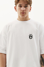 Белая хлопковая футболка оверсайз с принтом GEN 9000178 фото №1