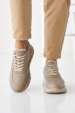 Жіночі шкіряні кросівки зимові бежеві  2505181 фото №5