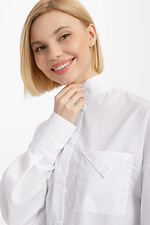 Бавовняна жіноча сорочка VALETTA з пишними рукавами на манжетах і високим коміром Garne 3040184 фото №5