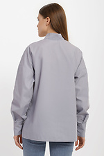 Бавовняна жіноча сорочка VALETTA з пишними рукавами на манжетах і високим коміром Garne 3040186 фото №4