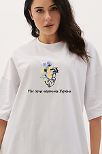 Жіноча футболка оверсайз з патріотичним принтом Garne 9000194 фото №1