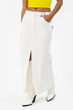 Женская юбка EJEN с разрезом спереди белого цвета Garne 3041195 фото №1