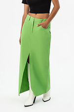 Женская юбка EJEN с разрезом спереди зеленого цвета Garne 3041196 фото №1